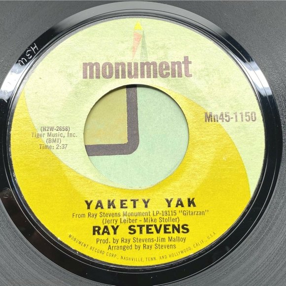 Ray Stevens Yakety Yak - Along Came Jones 45 Rock Vinyl Record 7" Single - Picture 1 of 4